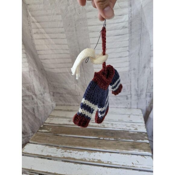 Knit sweater scarf ornament Xmas holiday tree - Picture 4 of 5